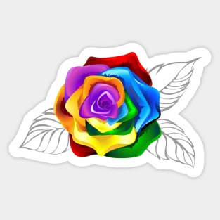 Rainbow rose bud ( Rainbow roses ) Sticker